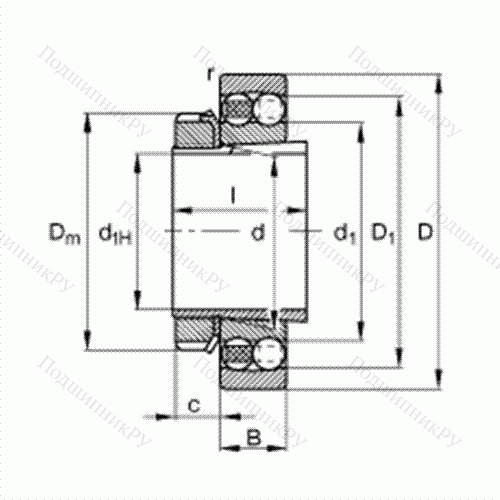 Подшипник шариковый радиально-сферический 1222-K-M-C 3 + H 222 от производителя  FAG Подшипник шариковый радиально-сферический 1222-K-M-C 3 + H 222 от производителя  FAG