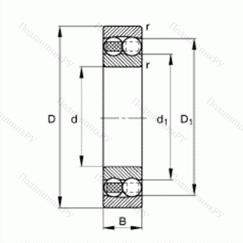 Подшипник шариковый радиально-сферический 1203-TVH от производителя  FAG Подшипник шариковый радиально-сферический 1203-TVH от производителя  FAG
