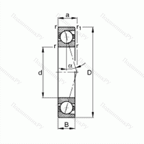 Подшипник шпиндельный B 7212-C-T-P 4S от производителя  FAG Подшипник шпиндельный B 7212-C-T-P 4S от производителя  FAG
