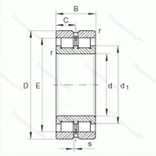 Подшипник роликовый радиальный SL 024936 от производителя  INA Подшипник роликовый радиальный SL 024936 от производителя  INA