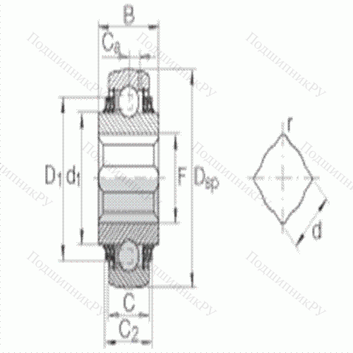 Подшипник шариковый закрепляемый VK 100-208-KTT-B-AH 10 от производителя  INA Подшипник шариковый закрепляемый VK 100-208-KTT-B-AH 10 от производителя  INA