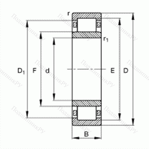 Подшипник роликовый радиальный NU 2244-EX-TB-M 1 от производителя  FAG Подшипник роликовый радиальный NU 2244-EX-TB-M 1 от производителя  FAG