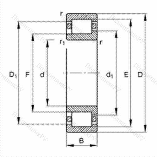 Подшипник роликовый радиальный NJ 2205-E-TVP 2 от производителя  FAG Подшипник роликовый радиальный NJ 2205-E-TVP 2 от производителя  FAG