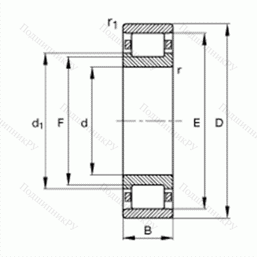 Подшипник роликовый радиальный N 328-E-M 1 от производителя  FAG Подшипник роликовый радиальный N 328-E-M 1 от производителя  FAG