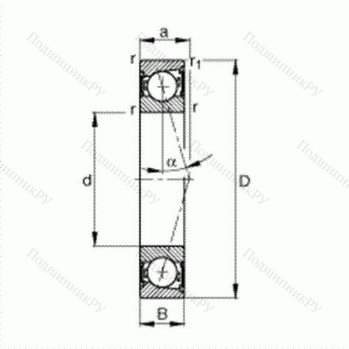 Подшипник шпиндельный B 7212-C-2RSD-T-P 4S от производителя  FAG Подшипник шпиндельный B 7212-C-2RSD-T-P 4S от производителя  FAG