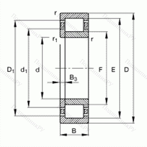 Подшипник роликовый радиальный NUP 219-E-TVP 2 от производителя  FAG Подшипник роликовый радиальный NUP 219-E-TVP 2 от производителя  FAG